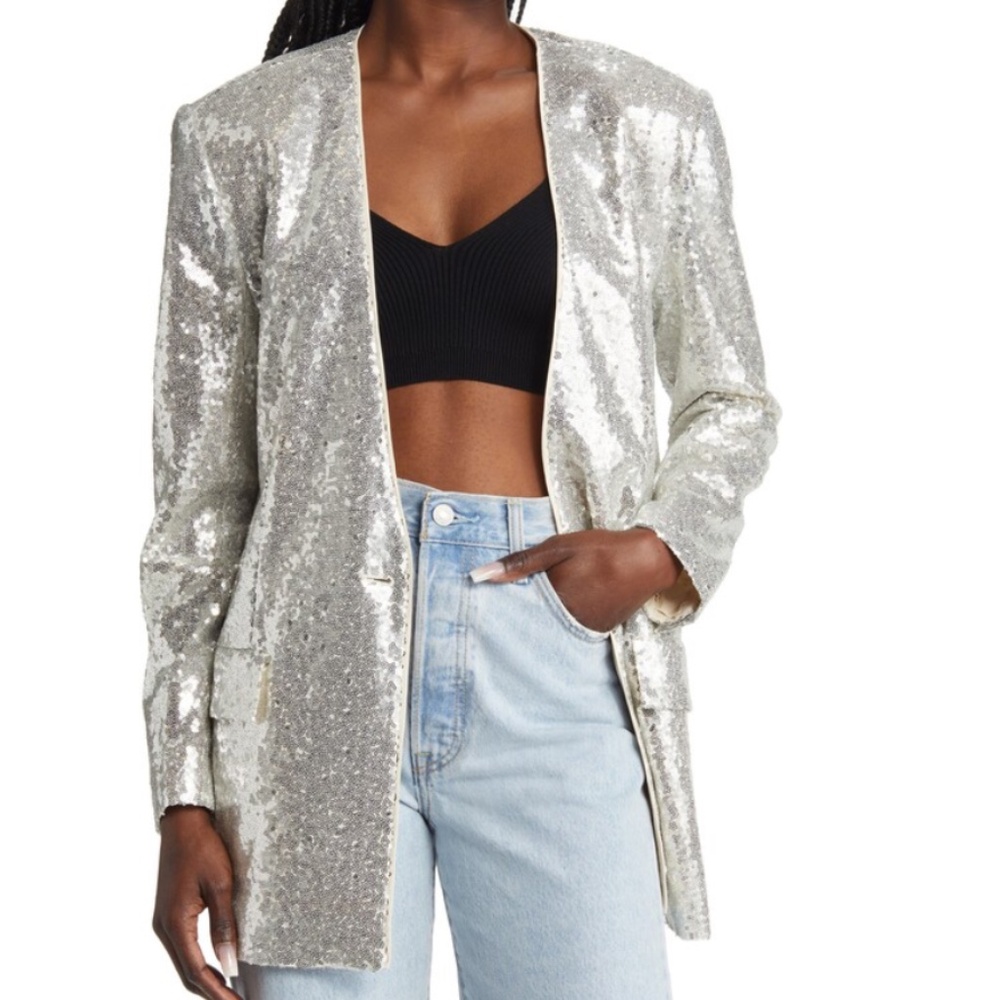 Open Edit Sequin Blazer - Size S